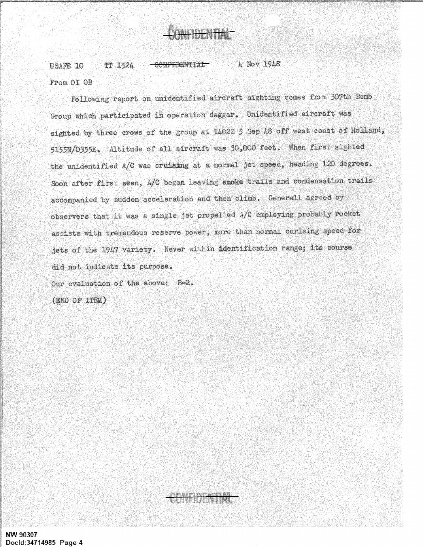 Derived render of page 4: USAFE 10 unidentified-aircraft sighting report