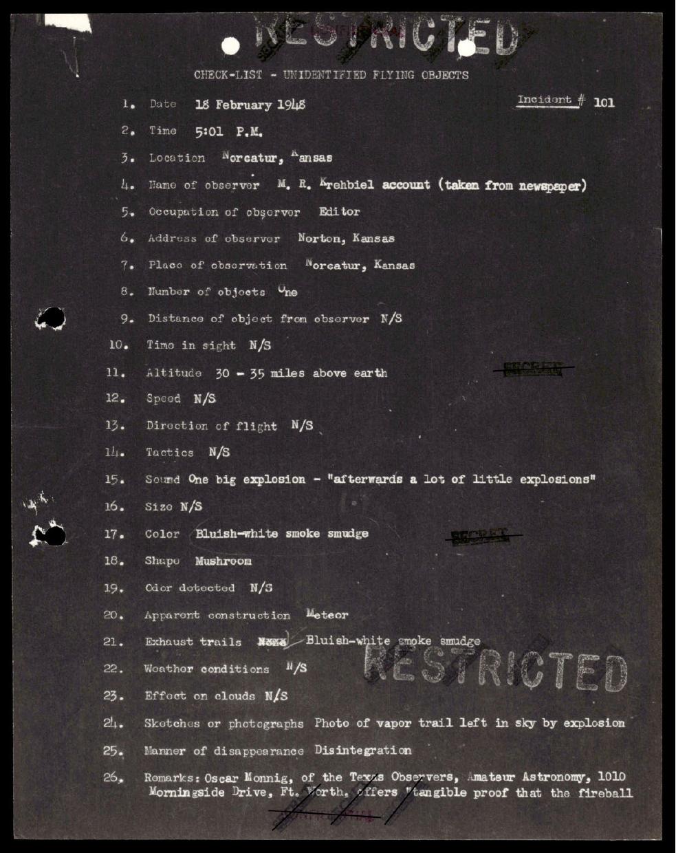 Derived Release 01 PDF page 003: Incident 101 checklist