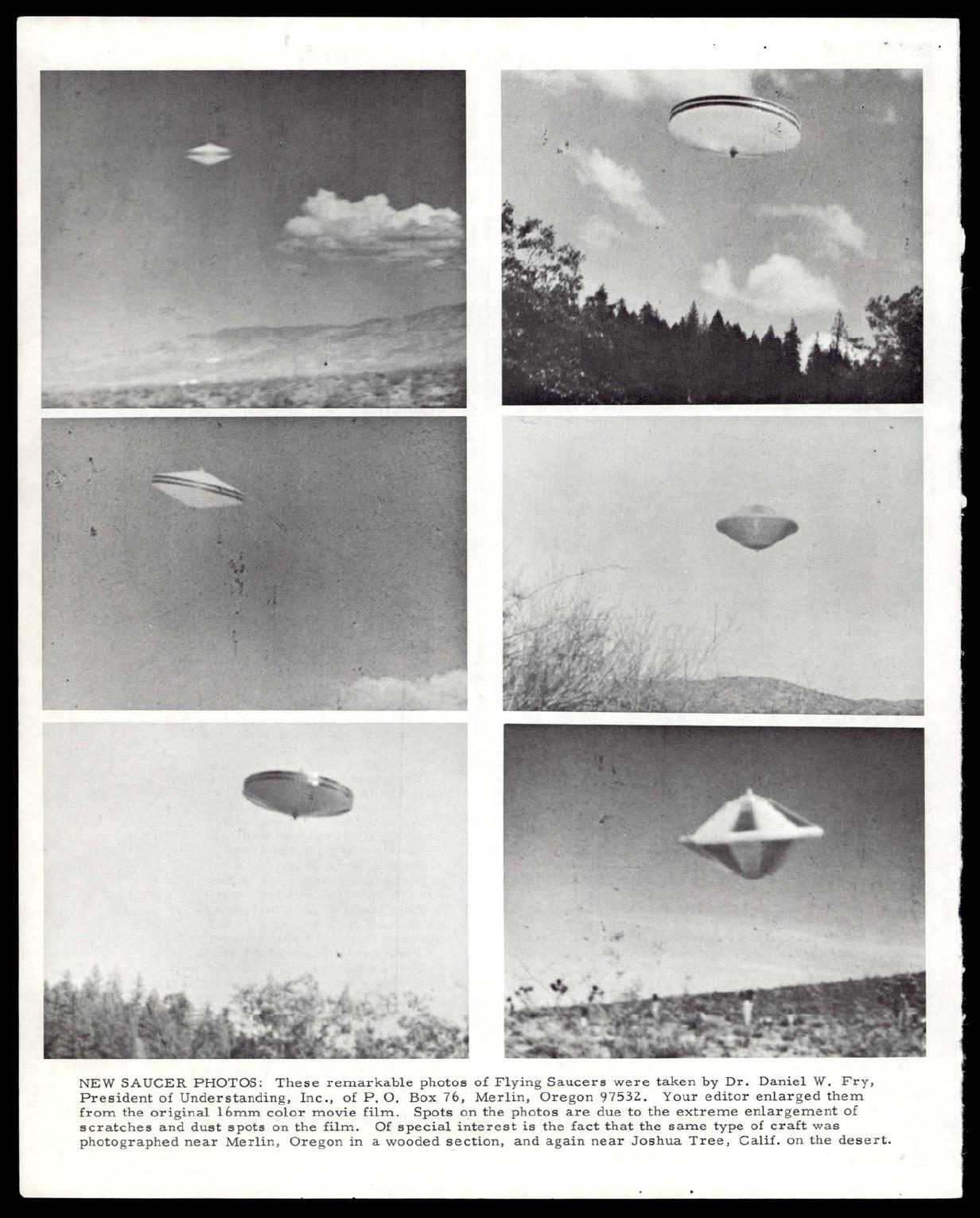 Derived page render from official PDF: Dr. Daniel W. Fry reproduced saucer-photo page