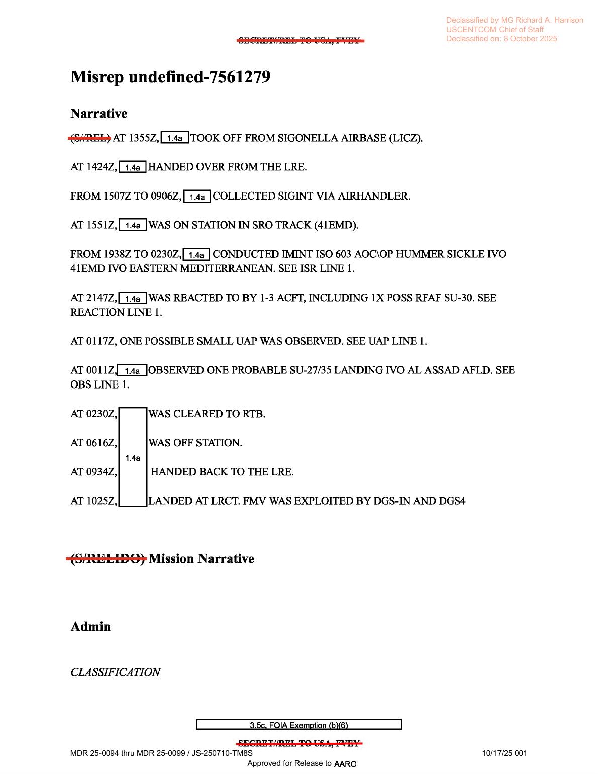 Derived render of official PDF page 1: mission narrative