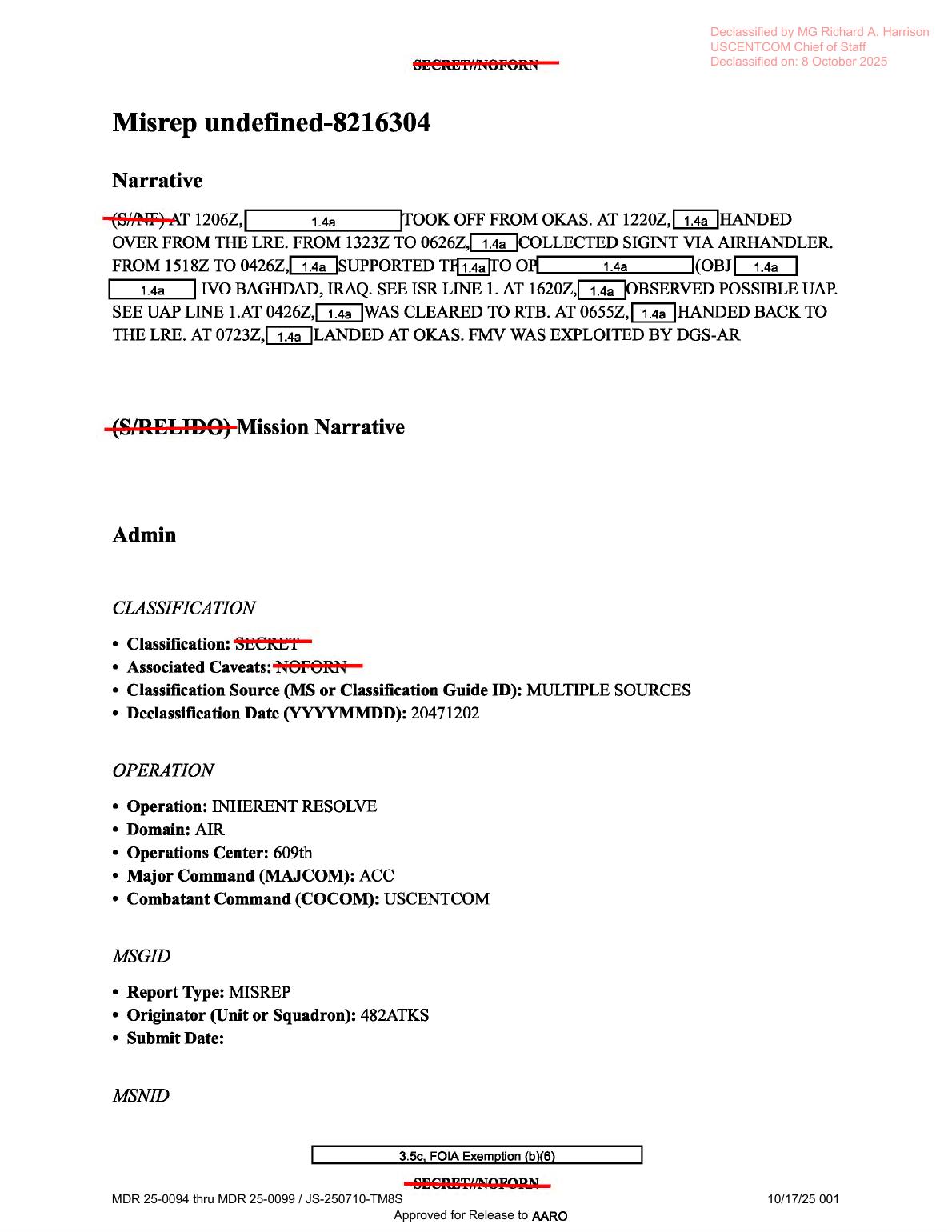 Derived page render from official D18 PDF: page 1 mission narrative