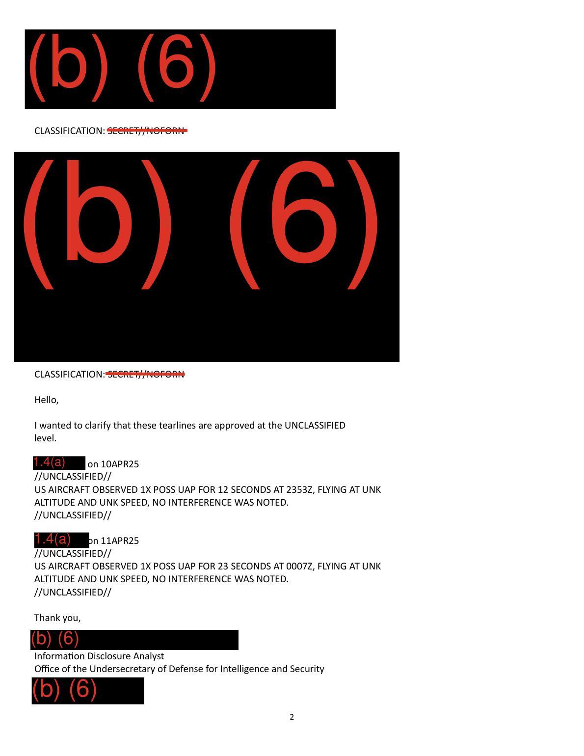 Official PDF page render: D50 page 2 UAP tearlines