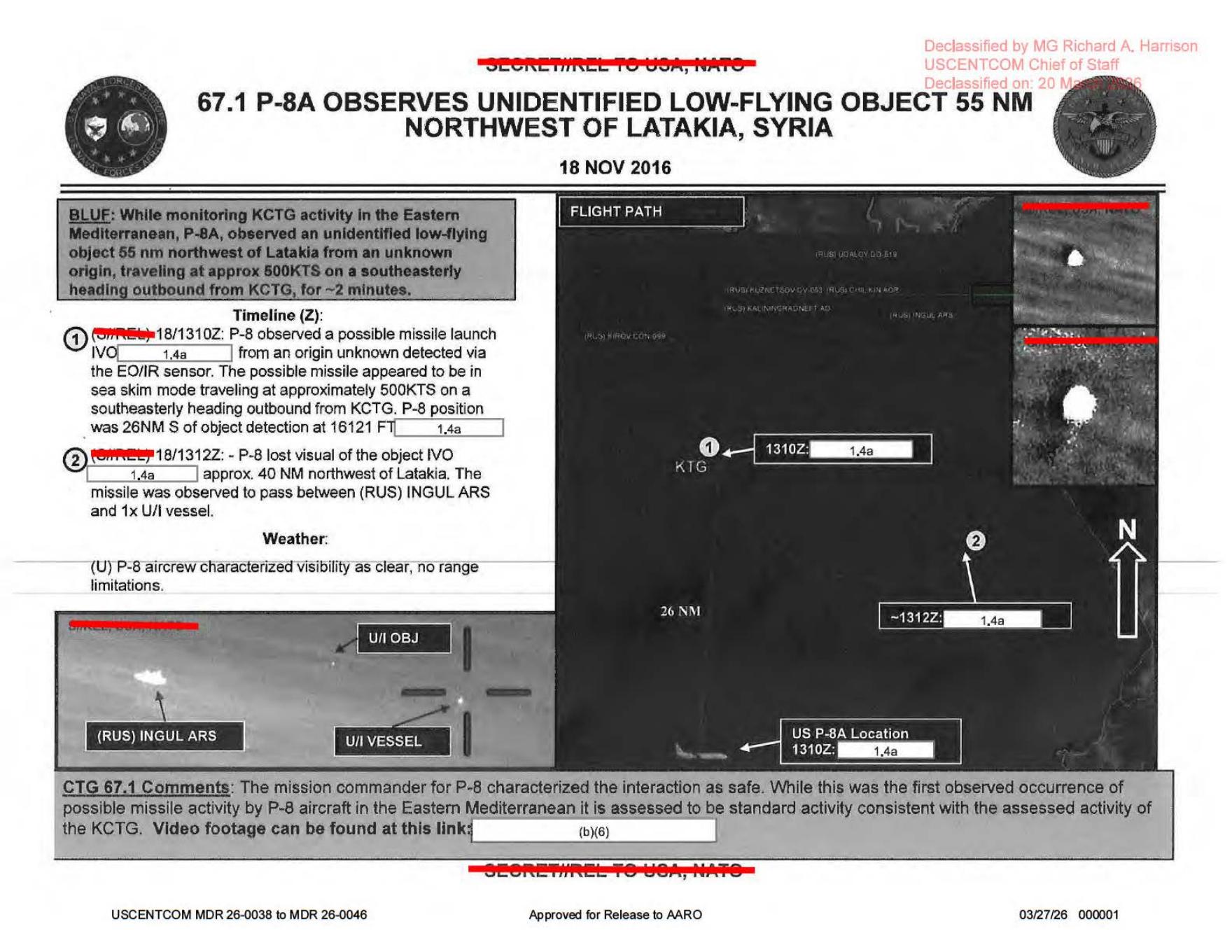 Derived official PDF page render: DOW-UAP-D55 mission report page 1