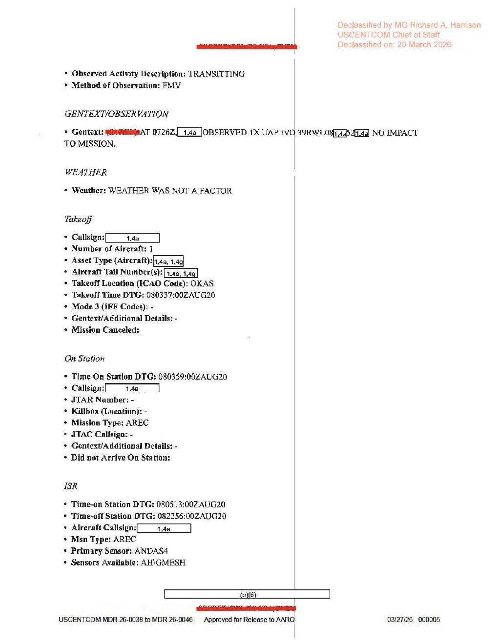 Derived page render from the official D60 PDF: page 5 observation continuation and ISR fields
