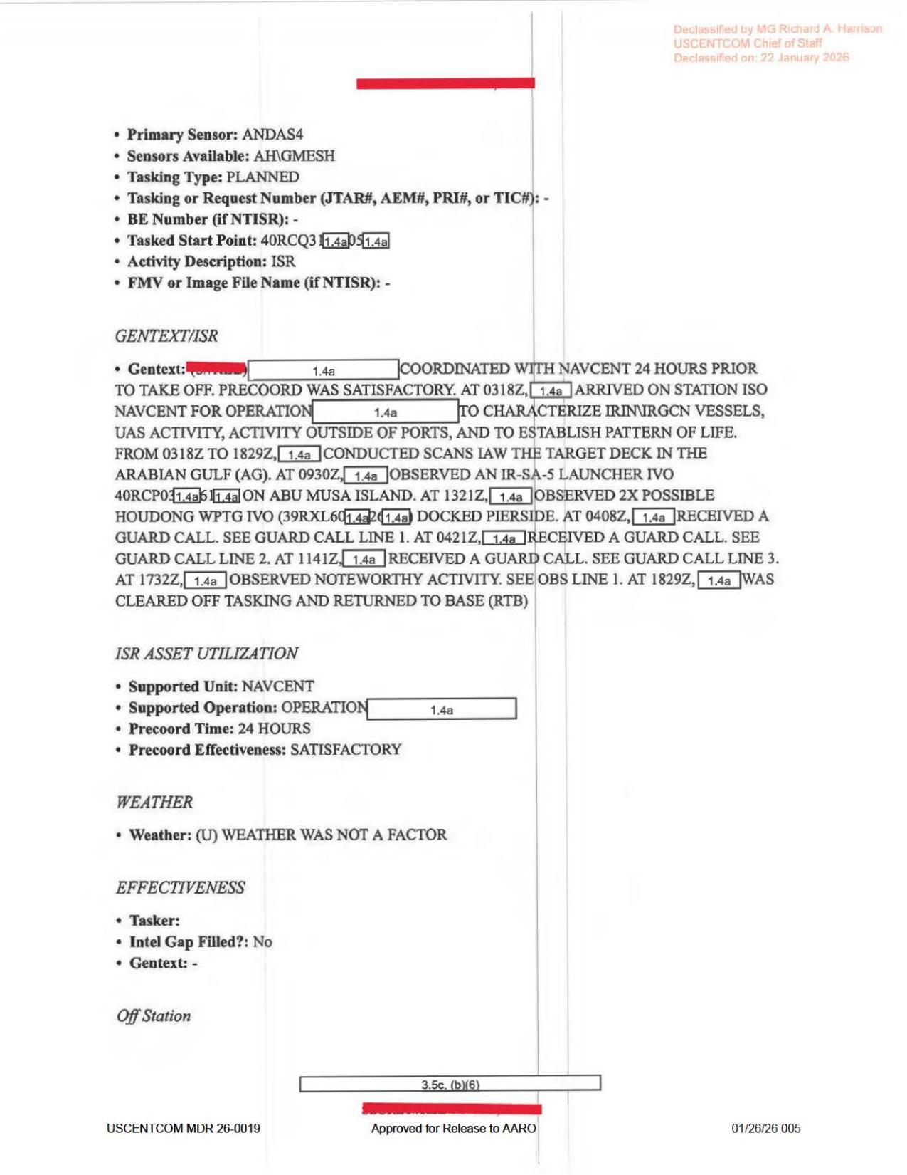 Derived official PDF page render: DOW-UAP-D62 page 5
