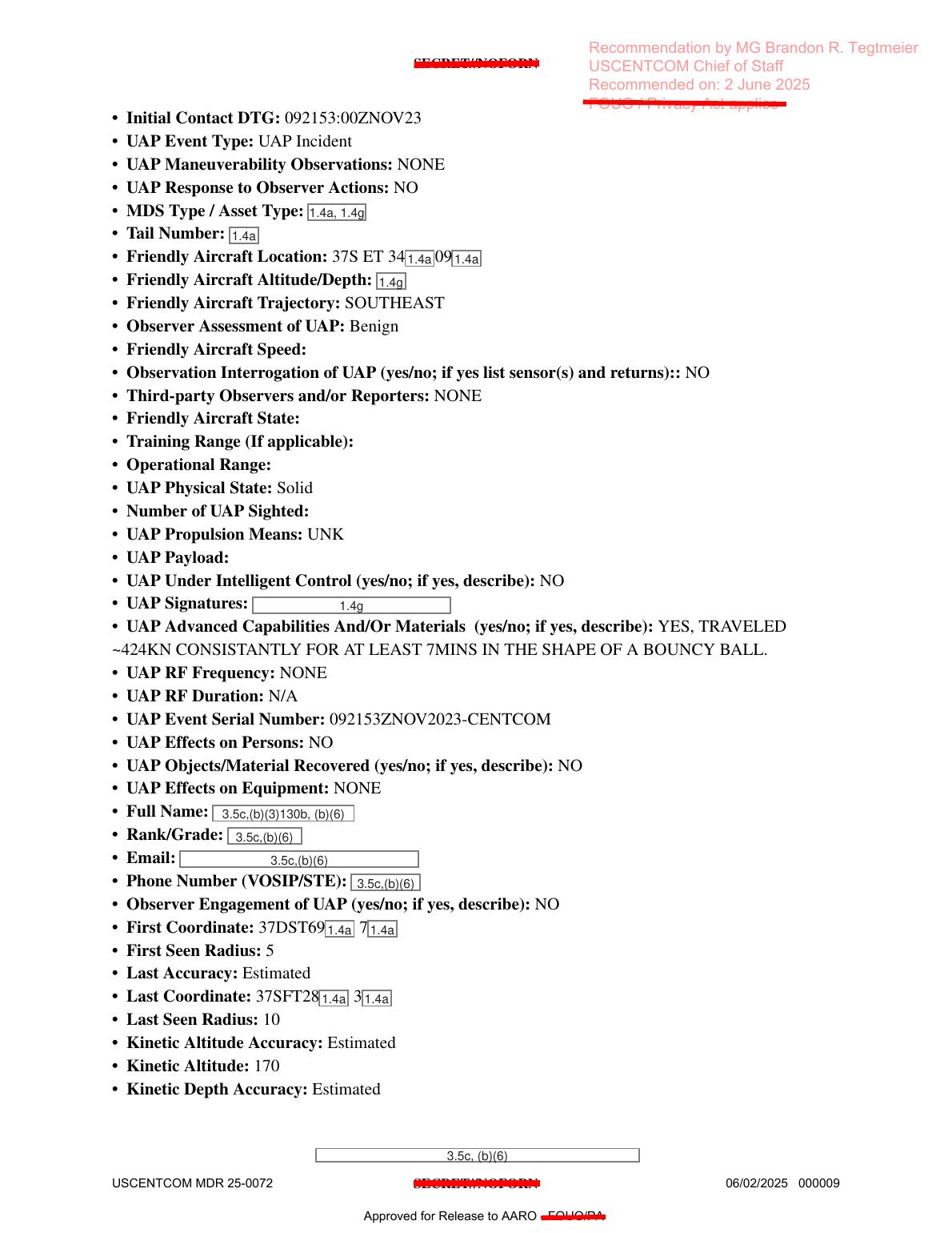 Derived page render from the official DOW-UAP-D74 PDF: page 9 UAP fields