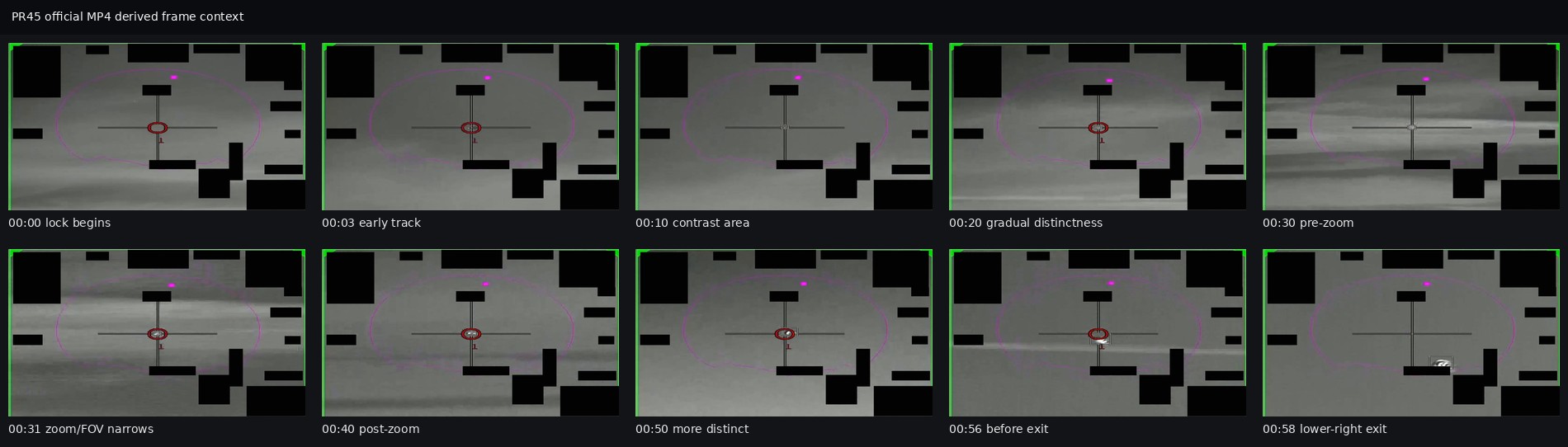 Derived PR45 full-frame timeline contact sheet from the official MP4