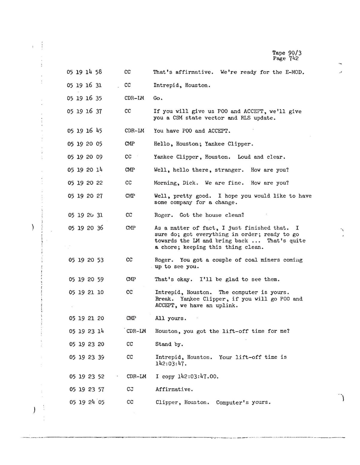 Derived official-PDF page render: NASA-UAP-D1 page 1, Tape 90/3 page 742