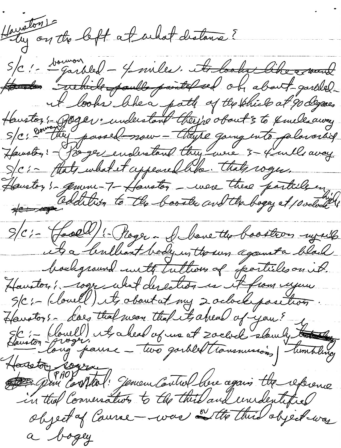 Derived page render from the official PDF, page 3: handwritten continuation of the particle, booster, and bogey exchange.