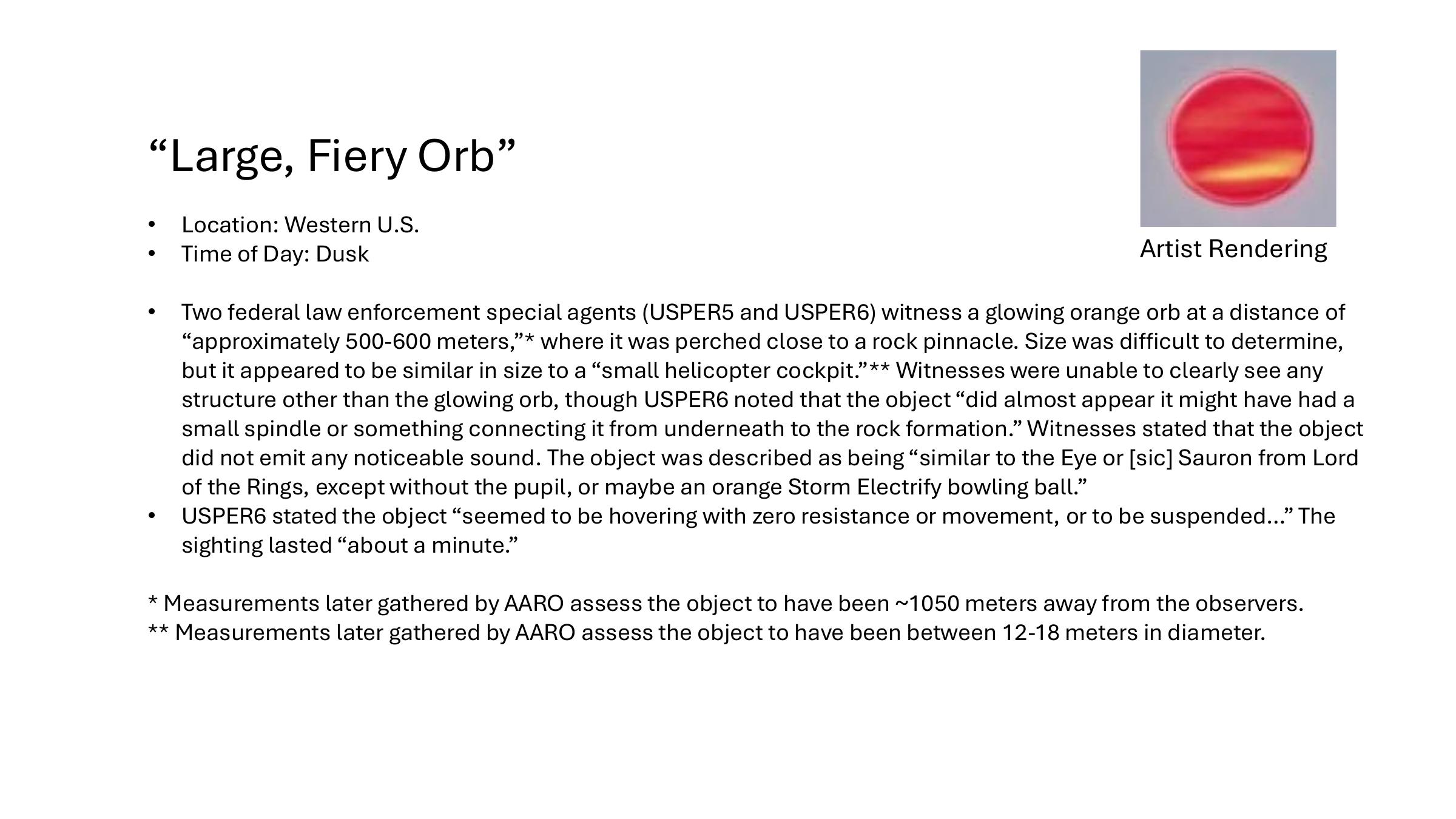 Derived page render from the official Western US Event PDF: page 2, Large Fiery Orb slide with artist rendering