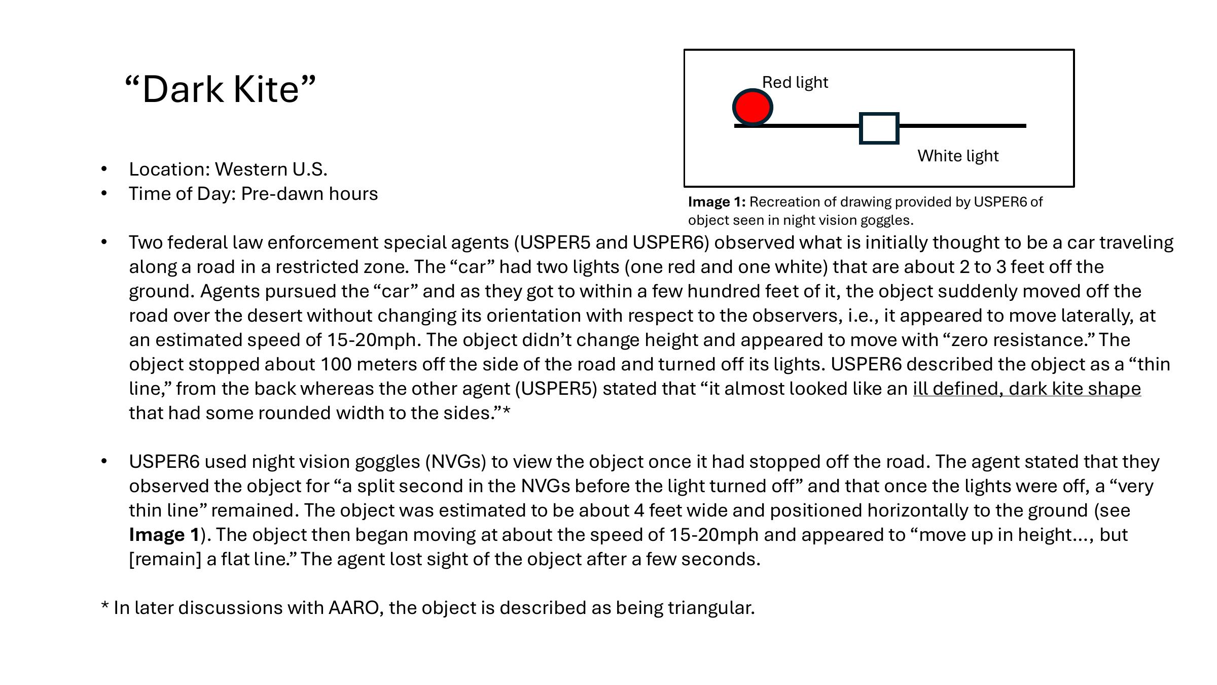 Derived page render from the official Western US Event PDF: page 3, Dark Kite slide with NVG drawing recreation