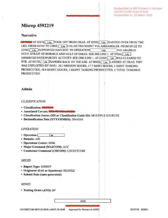 DOW-UAP-D60, Mission Report, Arabian Gulf, August 2020 thumbnail