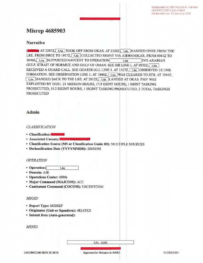 DOW-UAP-D61, Mission Report, Arabian Gulf, August 2020 thumbnail
