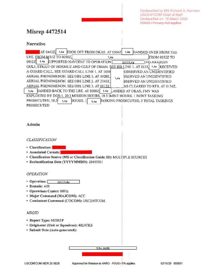 DOW-UAP-D65, Mission Report, Arabian Gulf, July 2020 thumbnail