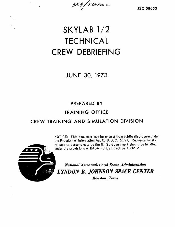 NASA-UAP-D7, Skylab Techincal Crew Debriefing 1973 thumbnail